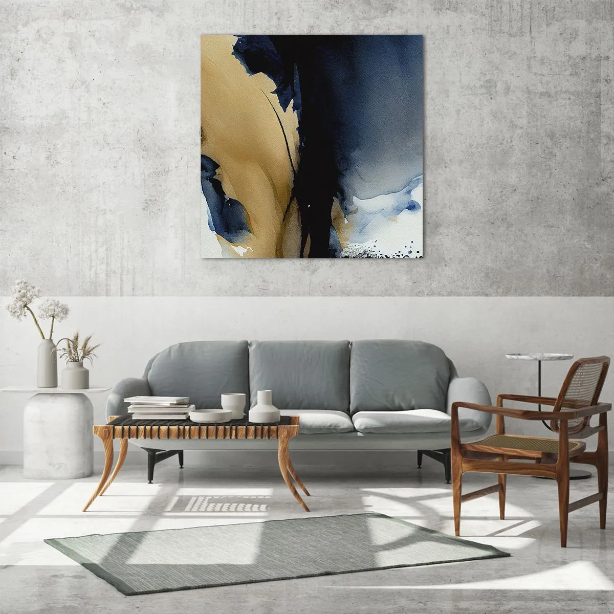 Quadro su vetro - Dietro la cortina - 70x70 cm