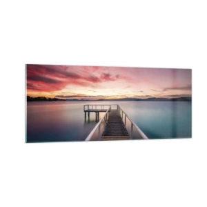 Quadro su vetro - La fiamma mite della sera - 100x40 cm