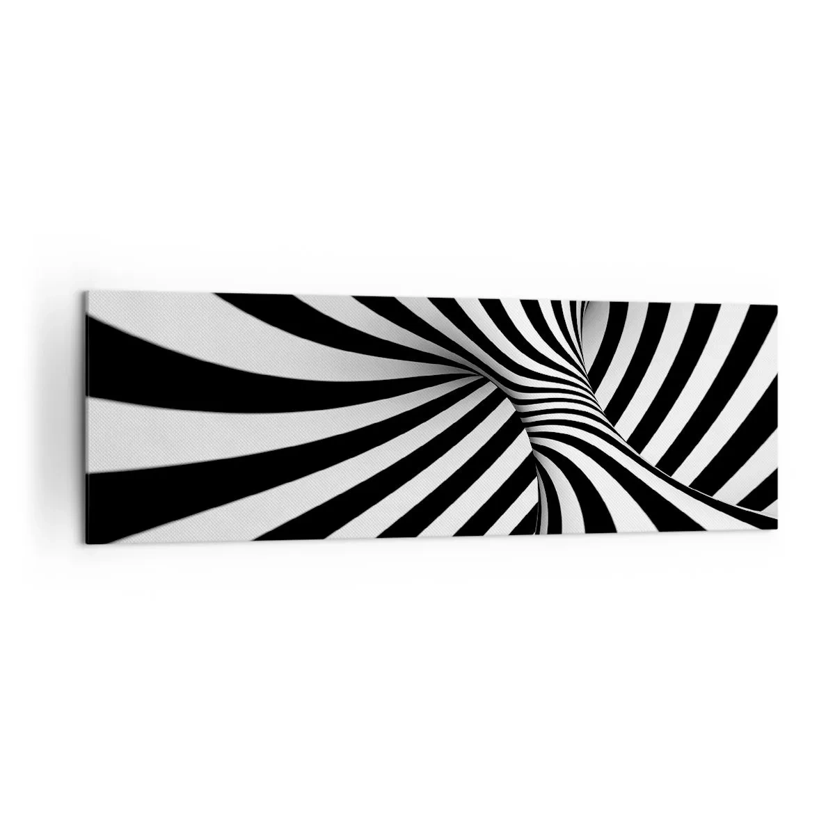 Quadro su tela - Stampe su Tela - Tunnel astratto con strisce a spirale bianche e nere - 160x50cm - Composizione: spazio danzante - Decorazione murale moderna per soggiorno e camera da letto ARTTOR