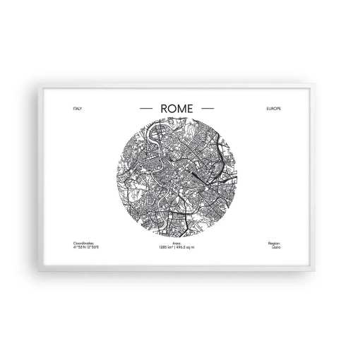 Poster in cornice bianca - Anatomia di Roma - 91x61 cm