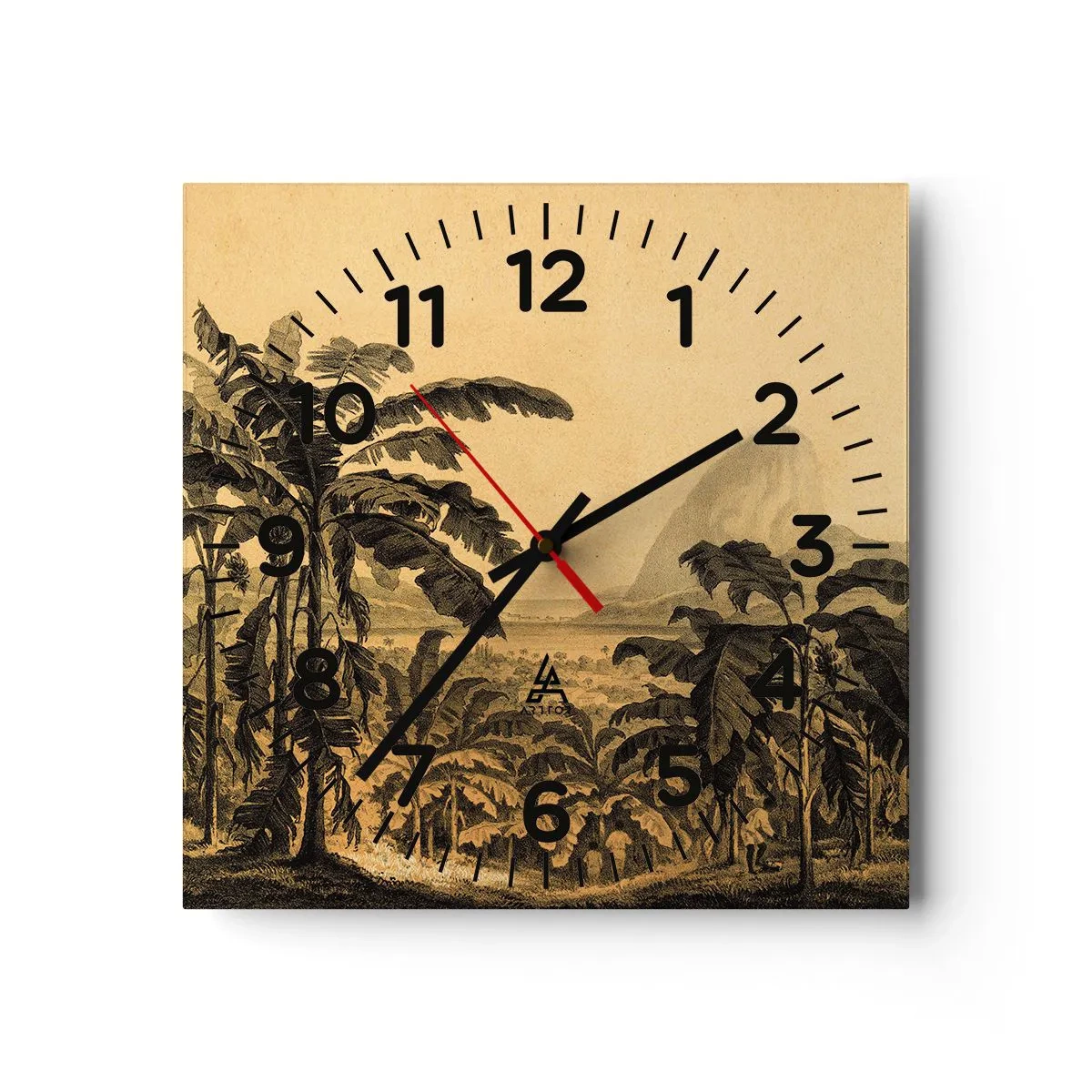 Orologio da parete - Orologio in Vetro - Nel clima coloniale - 40x40 cm