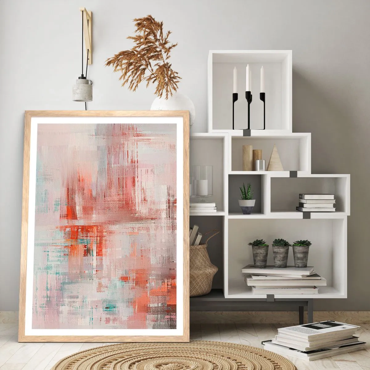 Poster in cornice rovere chiaro - Nebbiose e rosate - 40x50 cm