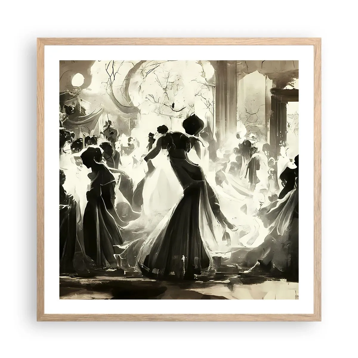 Poster in cornice rovere chiaro - Il gran ballo in maschera - 60x60 cm
