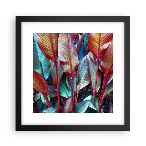Poster in cornice nera - Selva colorata - 30x30 cm