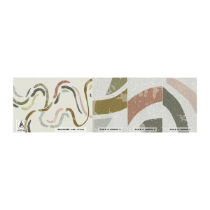 Campione di Fotomurale Premium Canvas - La danza gioiosa dell'astrazione - Pastello, Minimalista, Luminoso - 100x30 cm