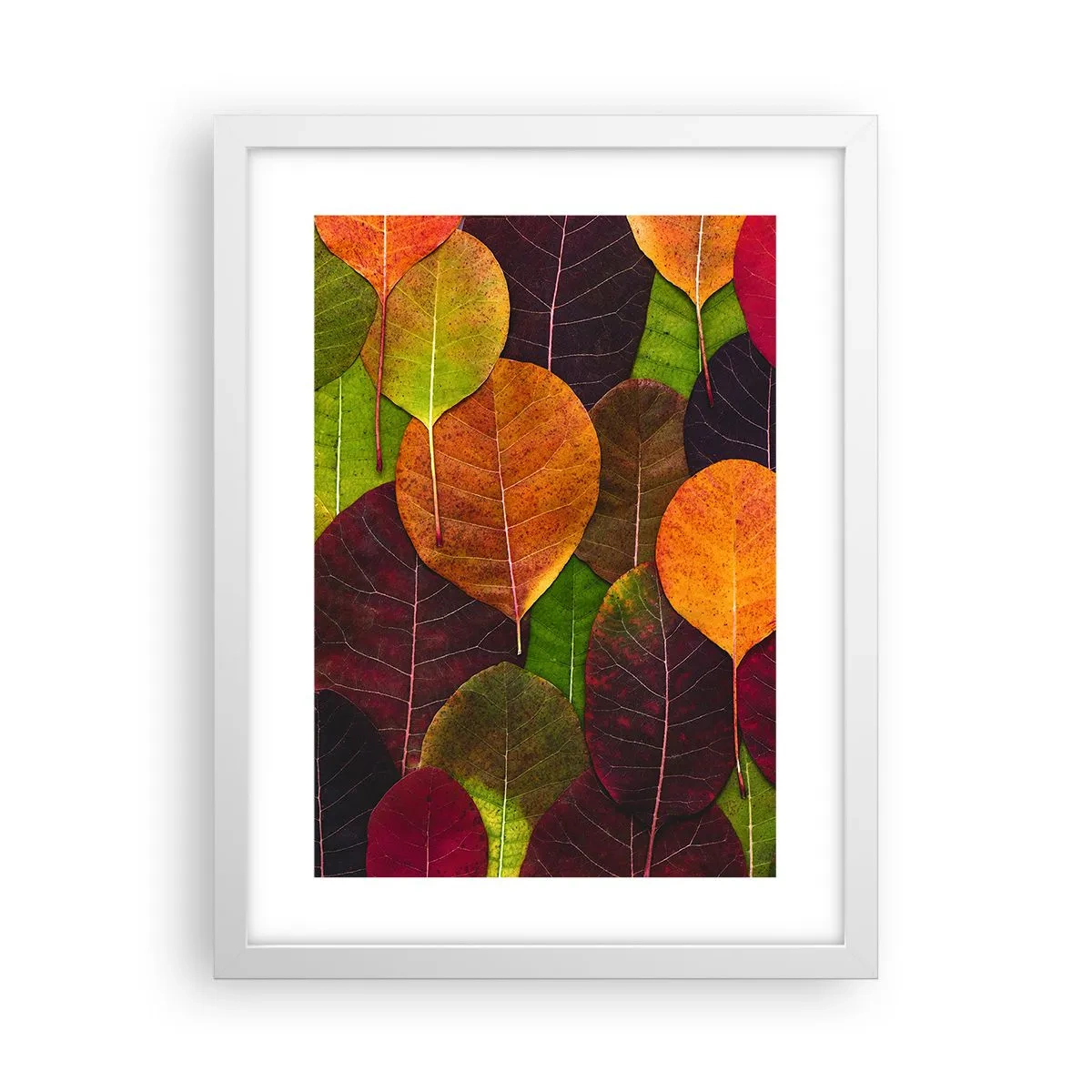 Poster in cornice bianca - Mosaico autunnale - 30x40 cm