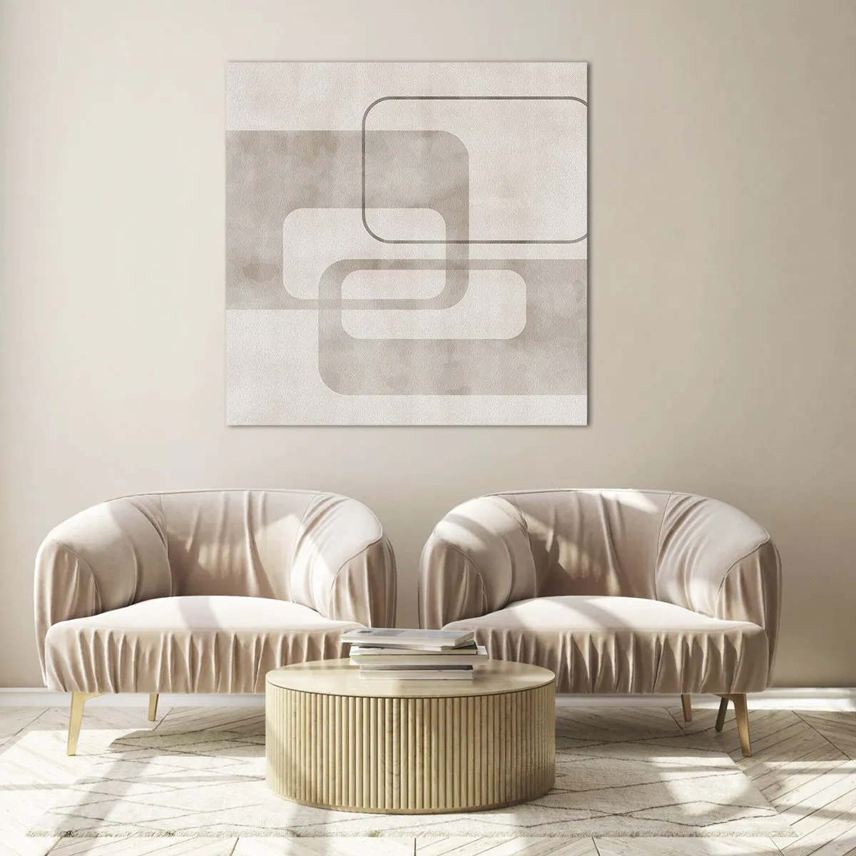 Quadro su vetro - Giunti geometrici - 70x70 cm