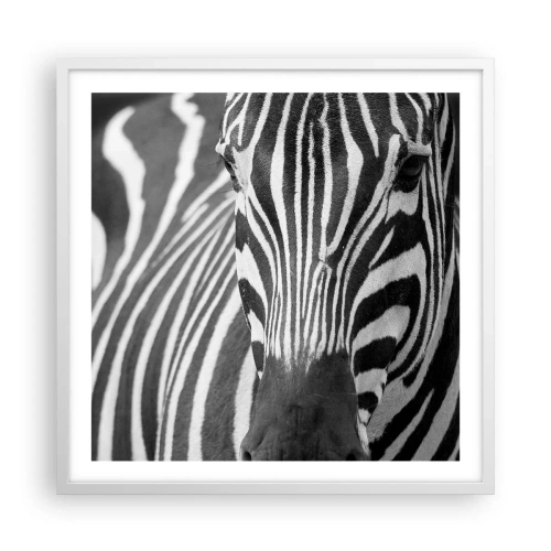 Poster in cornice bianca - Il mondo è in bianco e nero - 60x60 cm