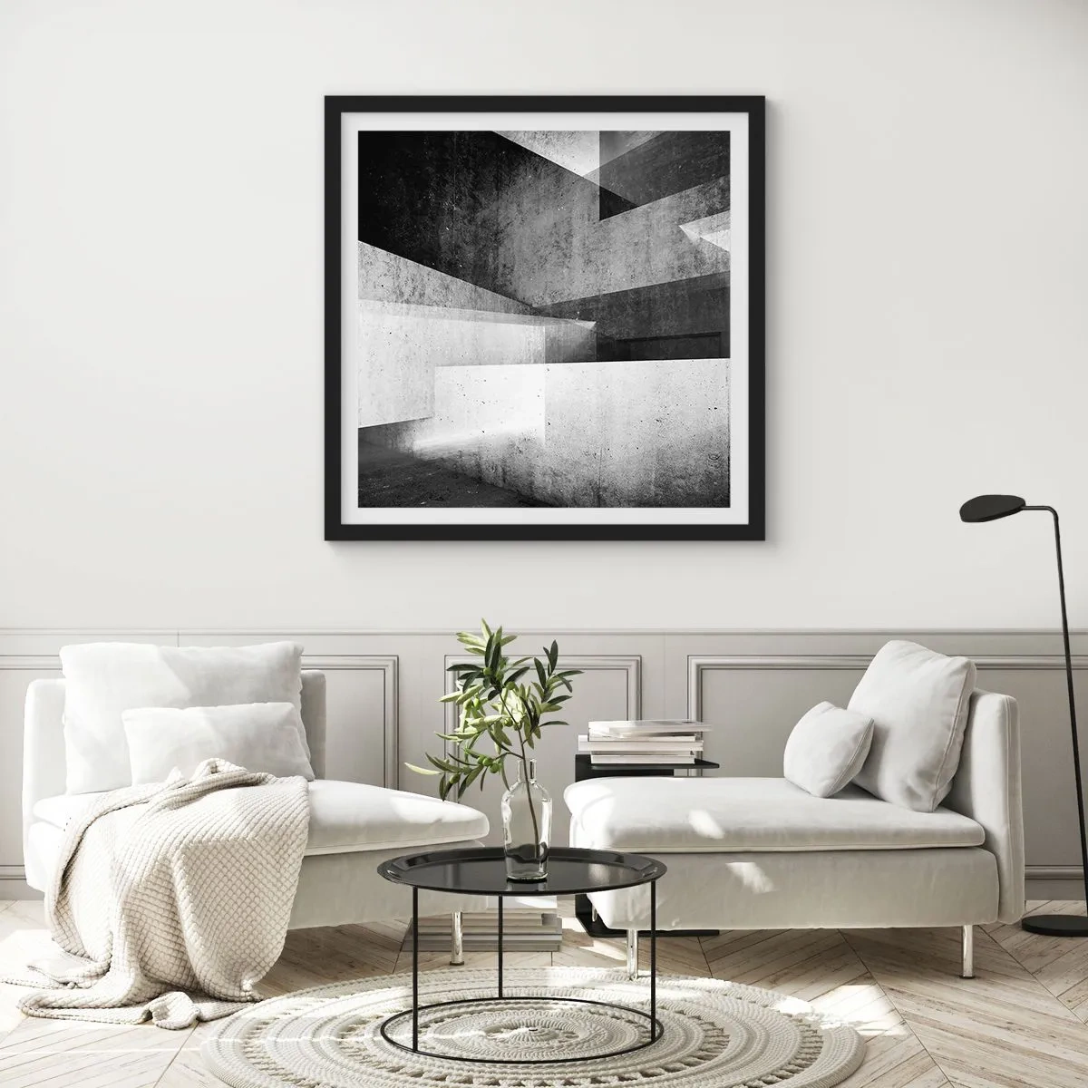 Poster in cornice nera - La struttura dello spazio - 50x50 cm