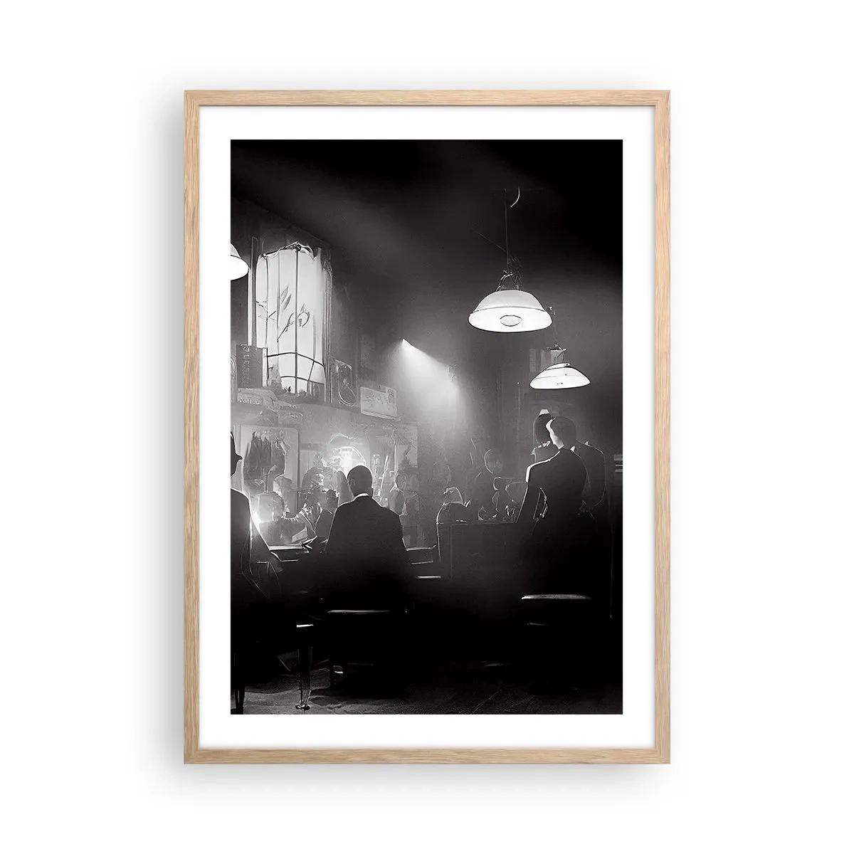 Poster in cornice rovere chiaro - Nell'atmosfera jazz - 50x70 cm