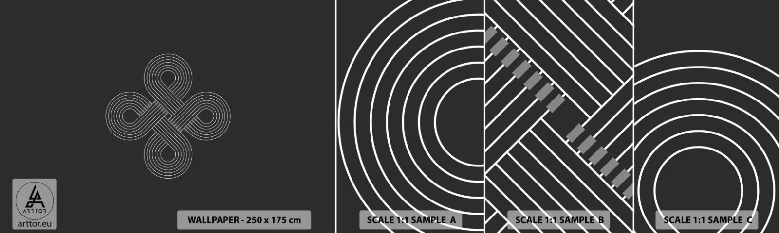 Campione di Fotomurale Adesivo Deluxe Sticker - Nello spirito celtico - Astrazione, Pezzo, Minimalismo - 100x30 cm