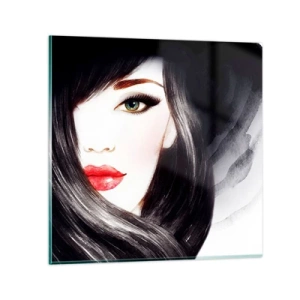 Quadro su vetro - Sguardo di zaffiro - 30x30 cm