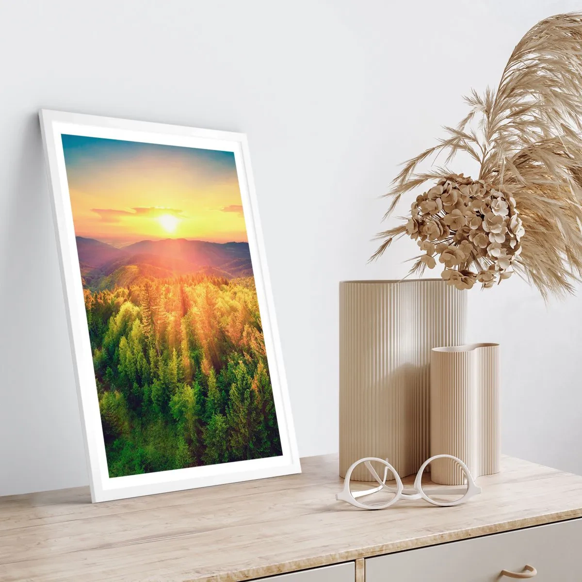 Poster in cornice bianca - Vette e cime - 30x40 cm