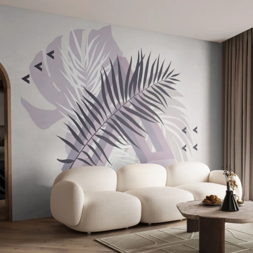 Fotomurali Autoadesivo Deluxe Sticker - L'ombra dell'ombra - Grafica, Foglia di palma, Pezzo - 350x256 cm