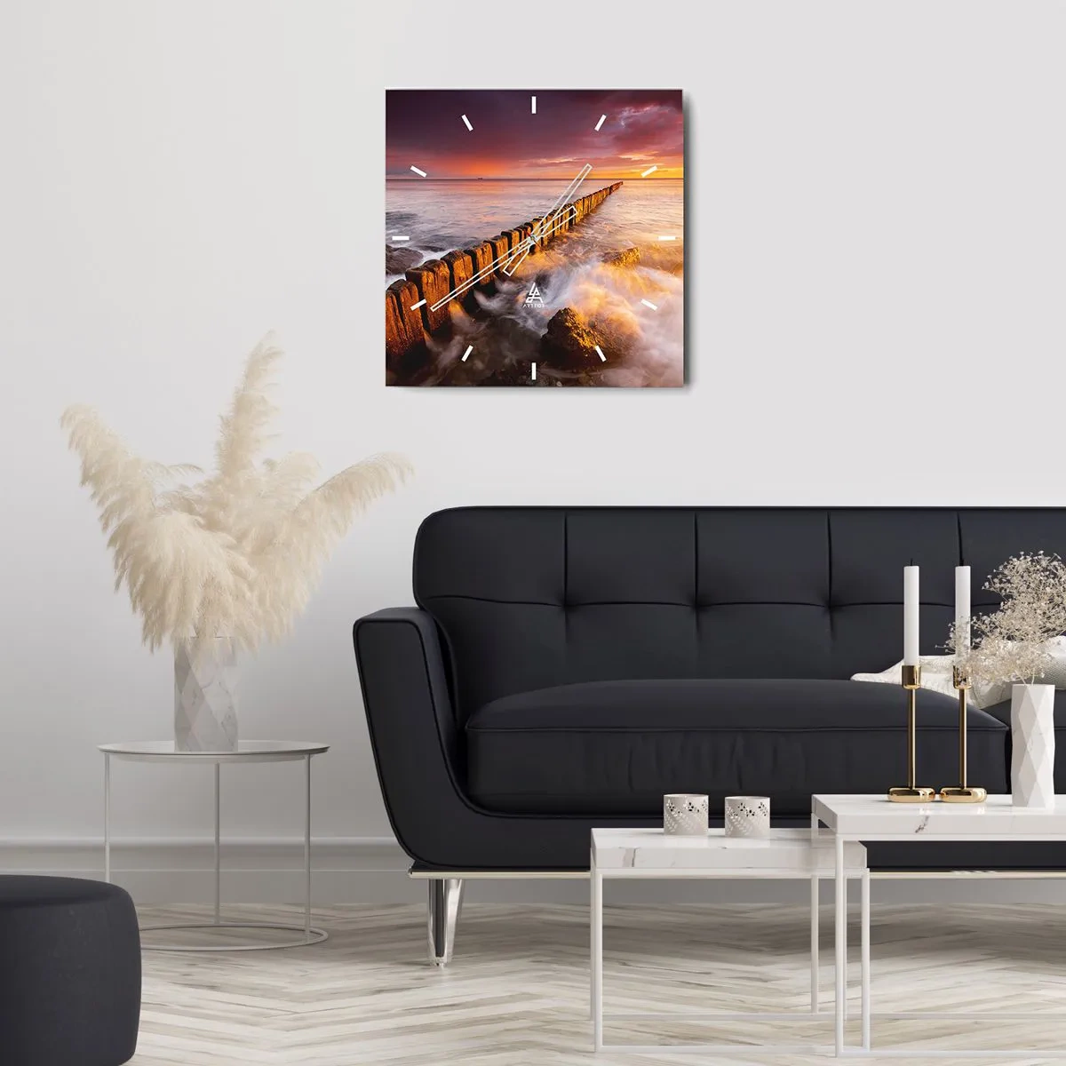 Orologio da parete - Orologio in Vetro - La mitezza delle onde - 40x40 cm