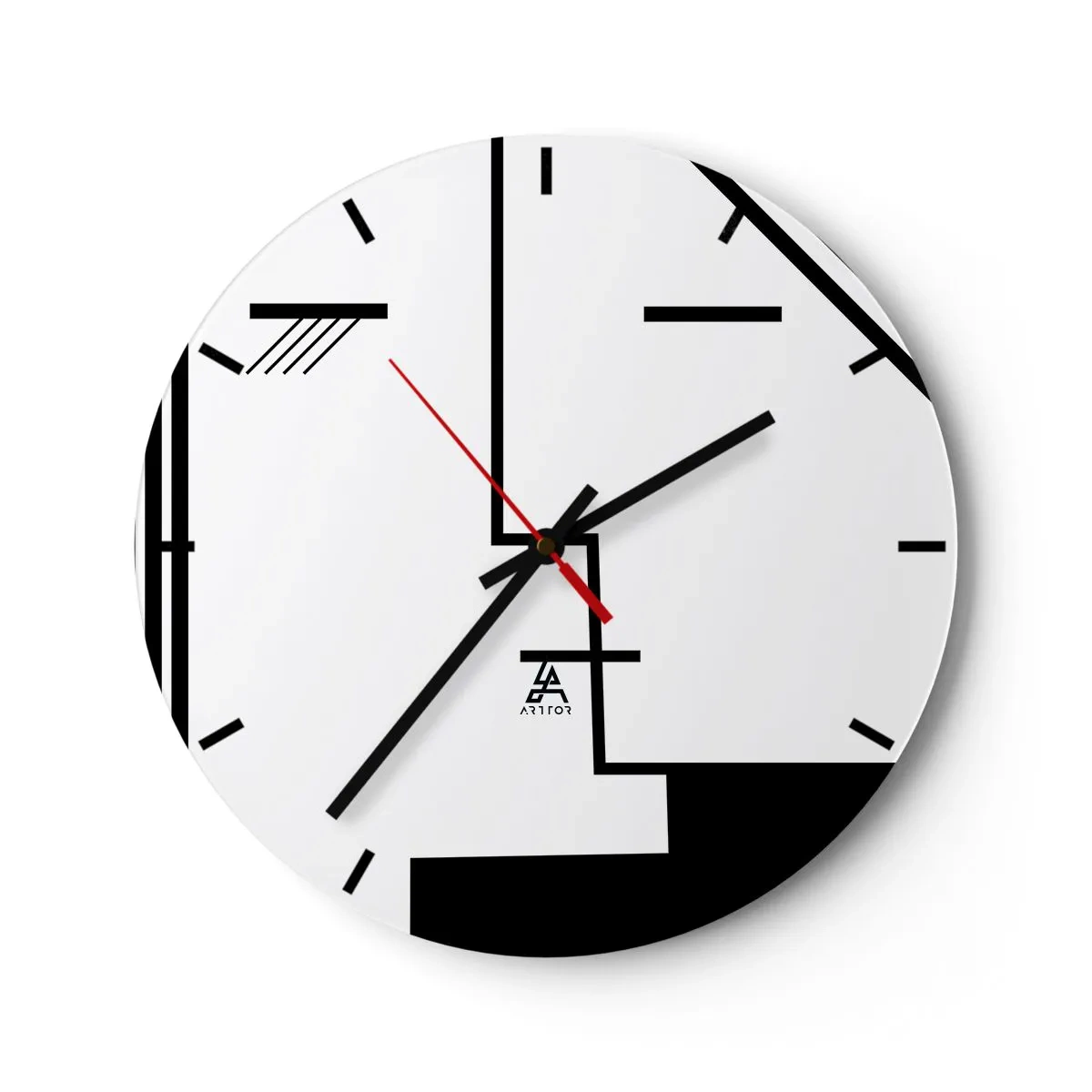Orologio da parete - Orologio in Vetro - Semplicemente un bacio - 40x40 cm