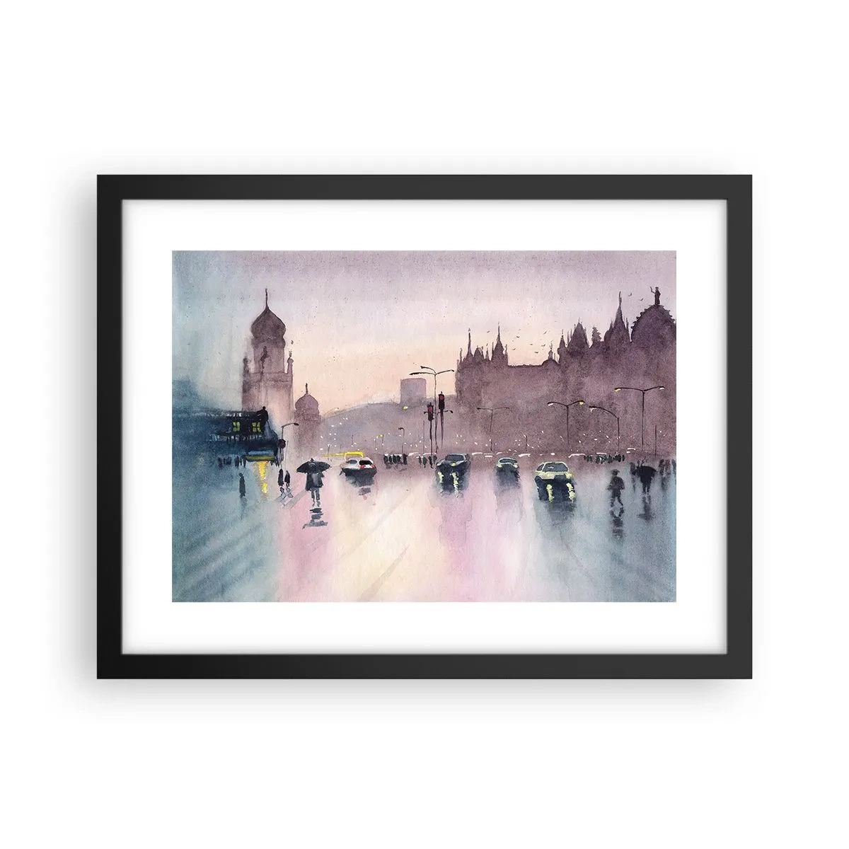 Poster in cornice nera - Nella nebbia piovigginosa - 40x30 cm