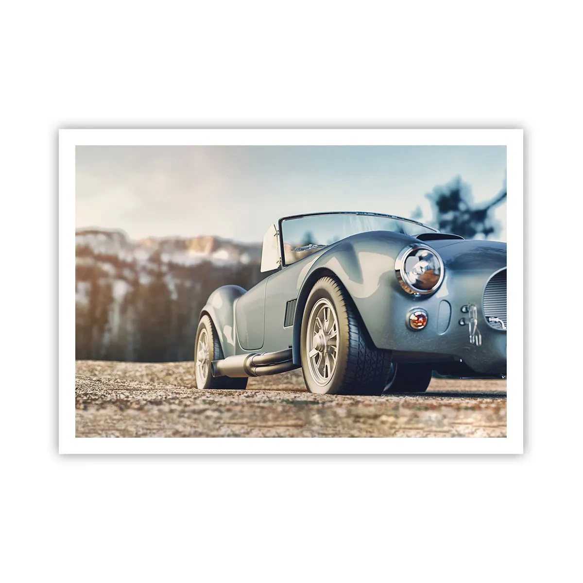 Poster - Auto decappottabile classica in un ambiente pittoresco - 100x70cm - Perché lo stile è importante - Decorazione murale moderna per soggiorno e camera da letto ARTTOR