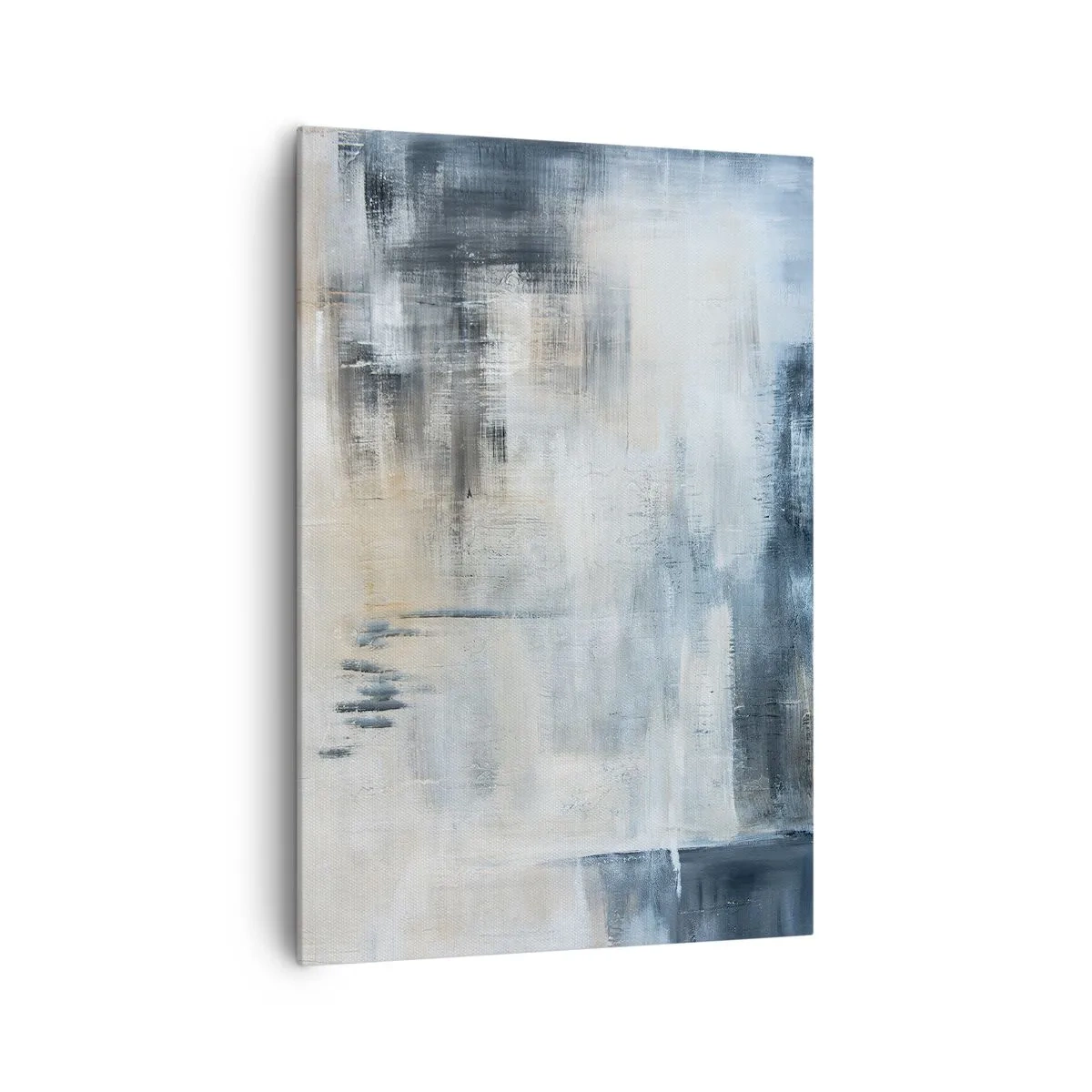 Quadro su tela - Stampe su Tela - Composizione astratta nei toni del blu e del grigio - 70x100cm - Coperti dal blu - Decorazione murale moderna per soggiorno e camera da letto ARTTOR