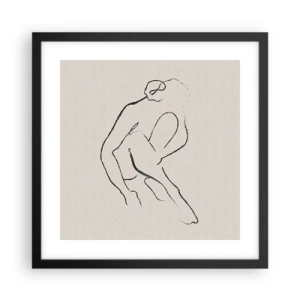 Poster in cornice nera - Schizzo intimo - 40x40 cm