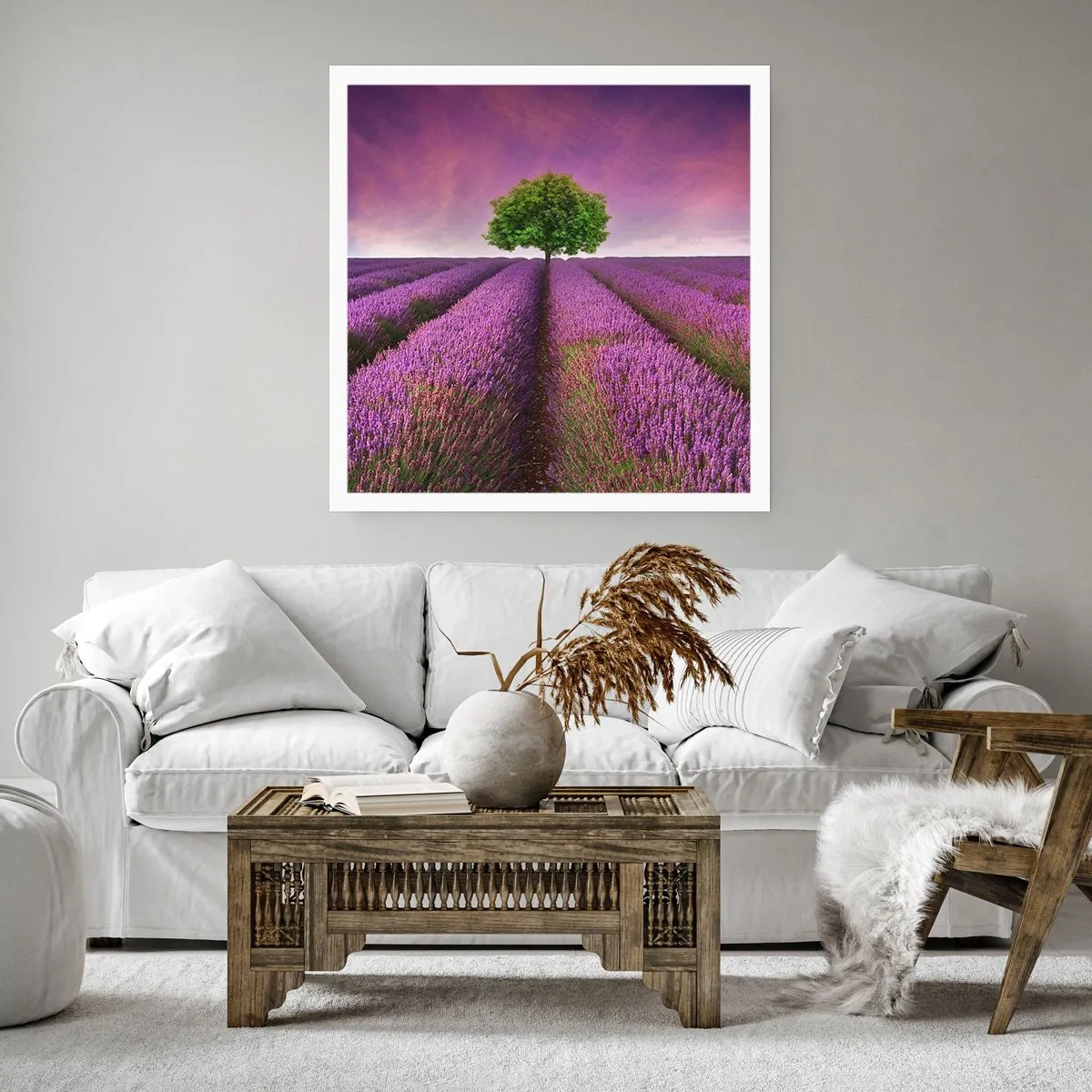 Poster - Sui campi di lavanda - 60x60 cm