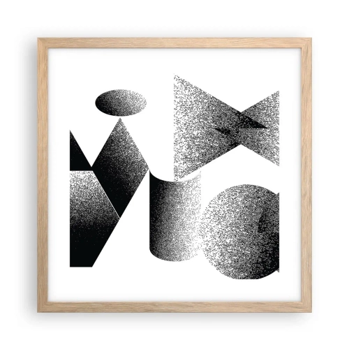 Poster in cornice rovere chiaro - Angoli e ovali - 40x40 cm