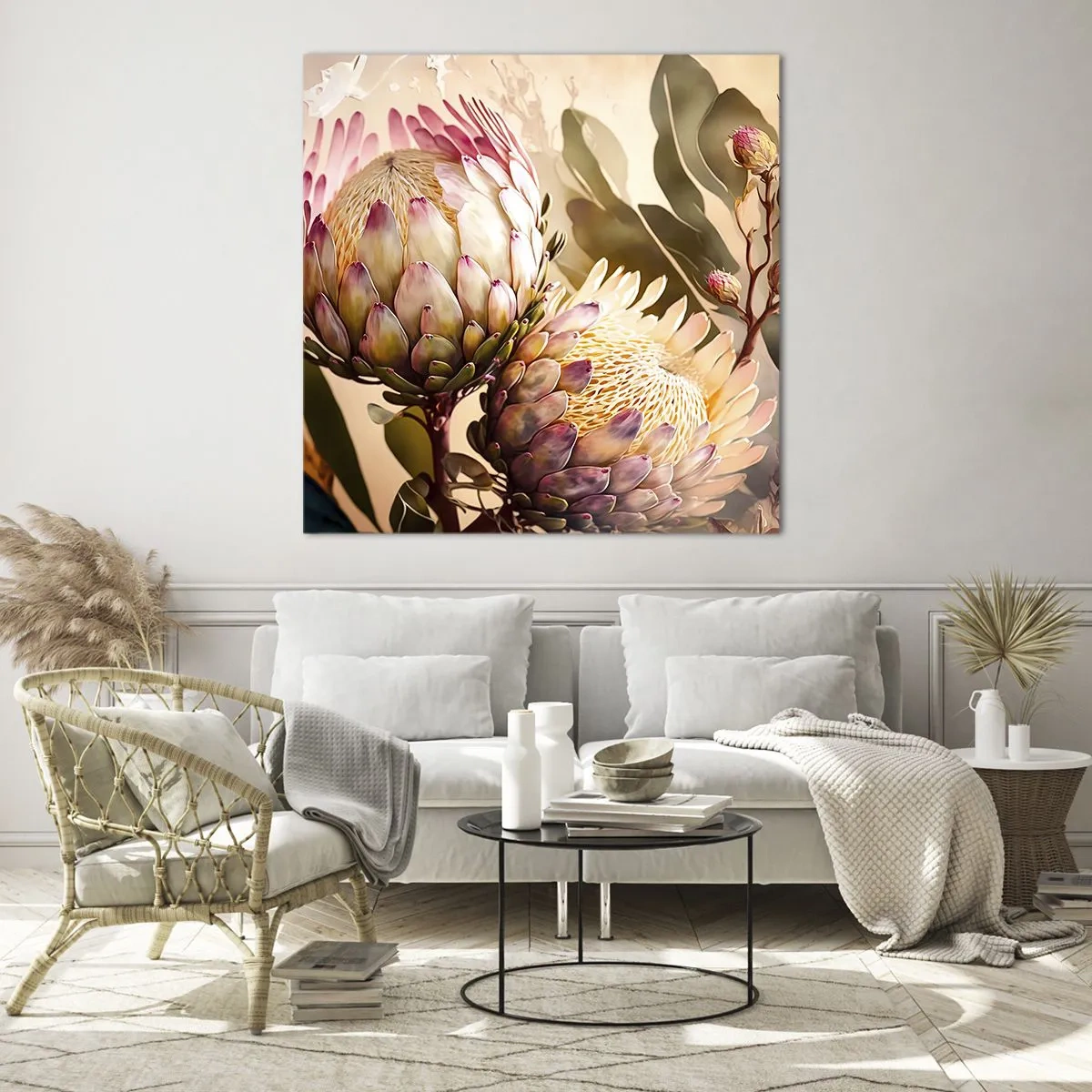 Quadro su vetro - Tenero abbraccio - 60x60 cm