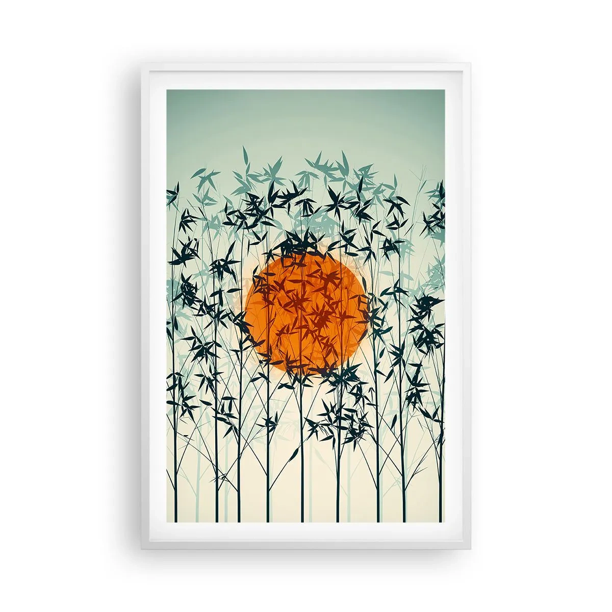 Poster in cornice bianca - Sole giapponese - 61x91 cm