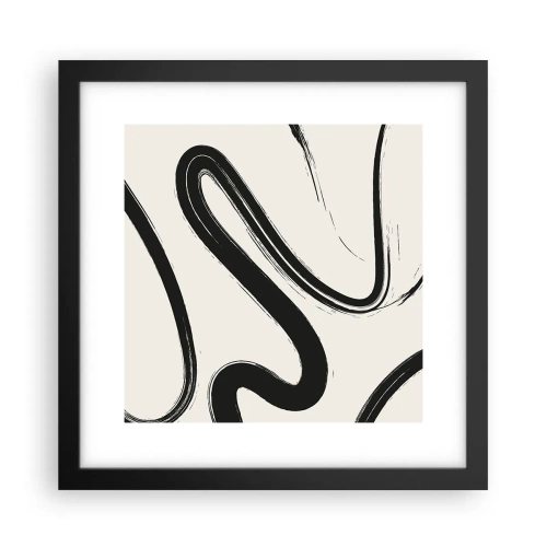 Poster in cornice nera - Capriccio bianco e nero - 30x30 cm