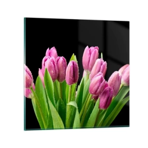 Quadro su vetro - Gioia lilla della primavera - 70x70 cm