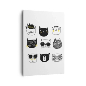 Quadro su tela - Stampe su Tela - Eleganti illustrazioni di gatti in stile minimalista - 50x70cm - Ognuno è diverso - Decorazione murale moderna per soggiorno e camera da letto ARTTOR