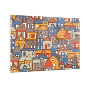 Quadro su vetro - Una casa dietro l'altra - 100x70 cm