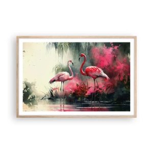 Poster in cornice rovere chiaro - Lezione di naturale eleganza  - 91x61 cm