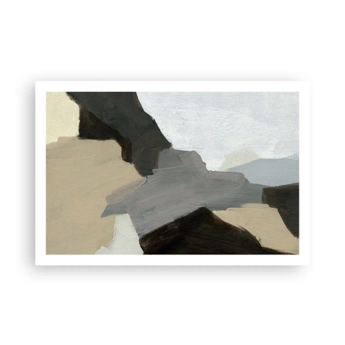Poster - Astrazione: il crocevia del grigio - 91x61 cm