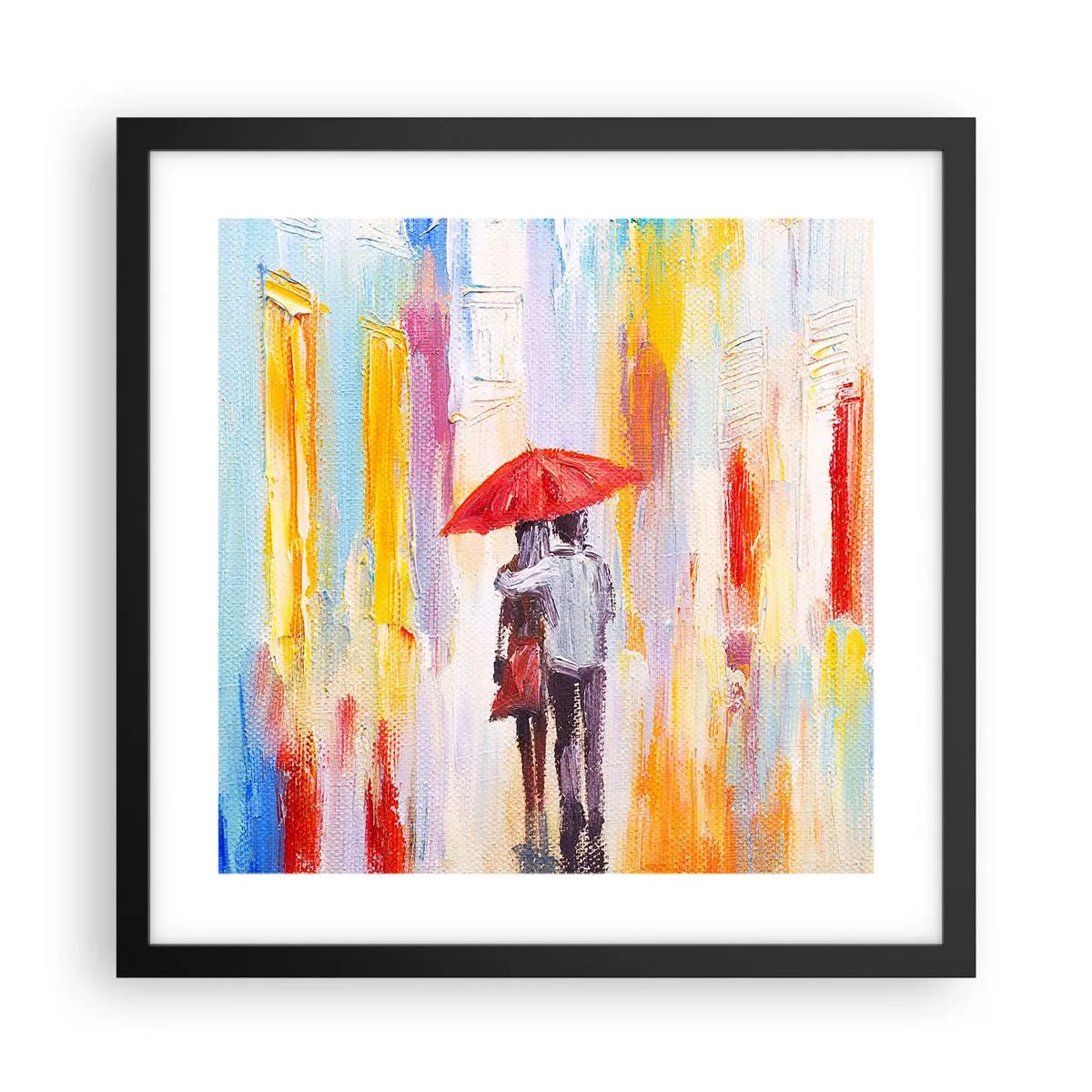 Poster in cornice nera - Che piova ancora - 40x40 cm