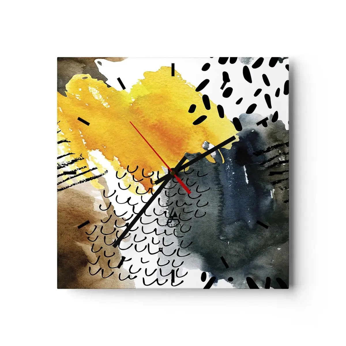 Orologio da parete - Orologio in Vetro - L'incontro degli elementi - 40x40 cm