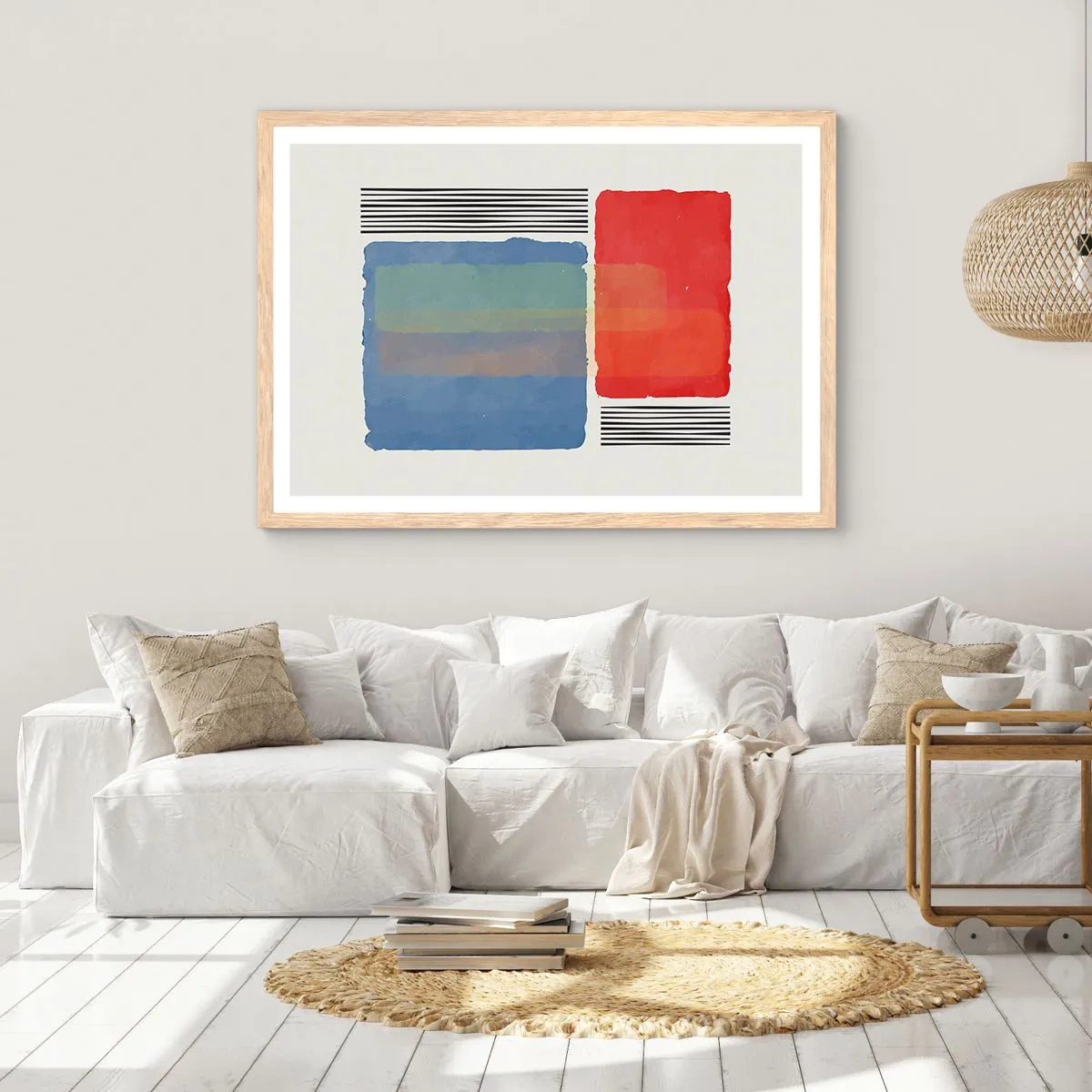 Poster in cornice rovere chiaro - Spirito e lettera della geometria - 100x70 cm