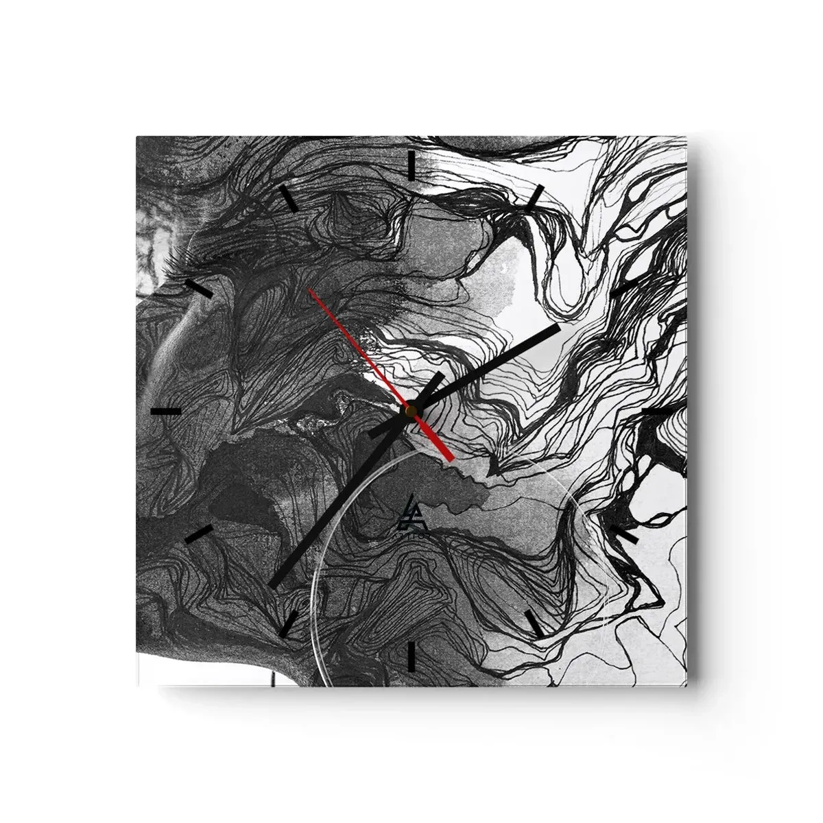 Orologio da parete - Orologio in Vetro - Aggrovigliata nei sogni - 40x40 cm