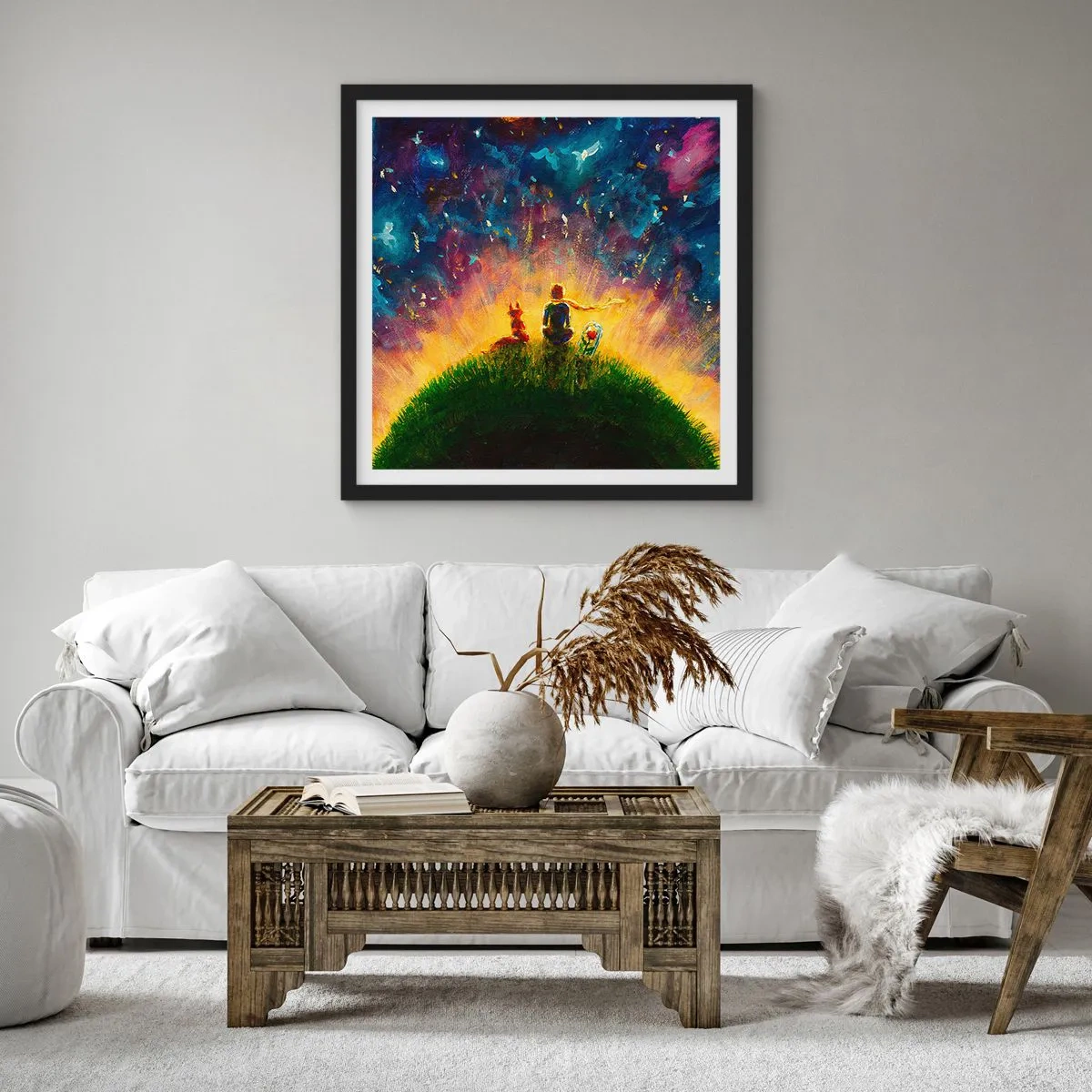 Poster in cornice nera - Amore e amicizia: l'intero mondo - 30x30 cm
