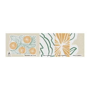 Campione di Fotomurale Adesivo Deluxe Sticker - Etnicamente con una nota di astrazione - Boho, Limone, Minimalismo - 100x30 cm