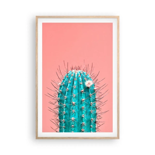 Poster in cornice rovere chiaro - Stai attento - 61x91 cm