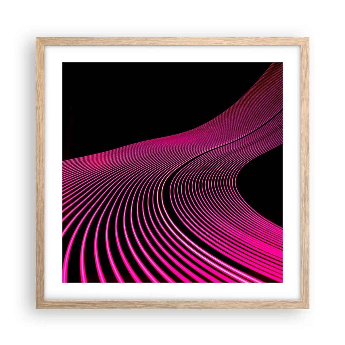 Poster in cornice rovere chiaro - Il viale della luce - 50x50 cm
