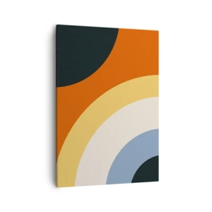 Quadro su tela - Stampe su Tela - Opera d'arte astratta con archi colorati e cerchi contrastanti - 50x70cm - Verso di se - Decorazione murale moderna per soggiorno e camera da letto ARTTOR