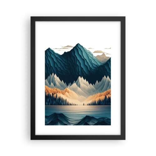Poster in cornice nera - Perfetto paesaggio montano - 30x40 cm