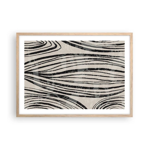 Poster in cornice rovere chiaro - Una palude di linee - 70x50 cm