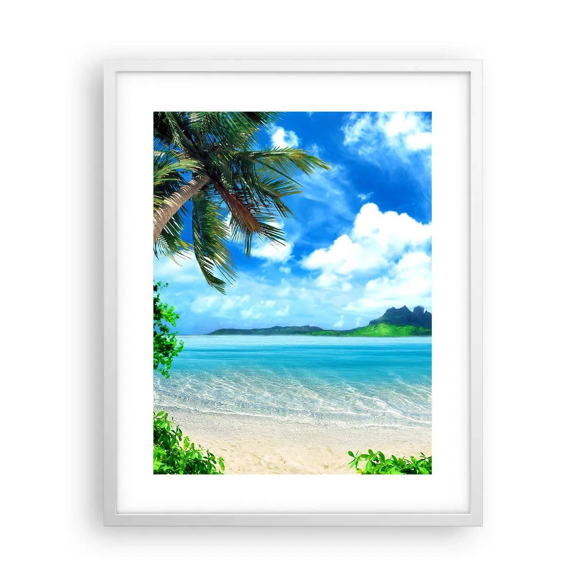 Poster in cornice bianca - L'azzurro dei tropici - 40x50 cm