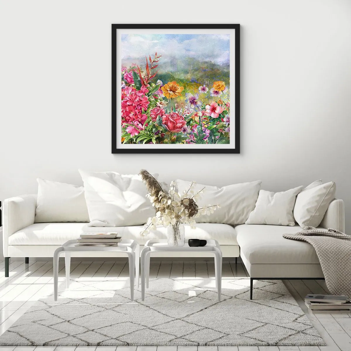 Poster in cornice nera - Il giardino impazzito - 30x30 cm
