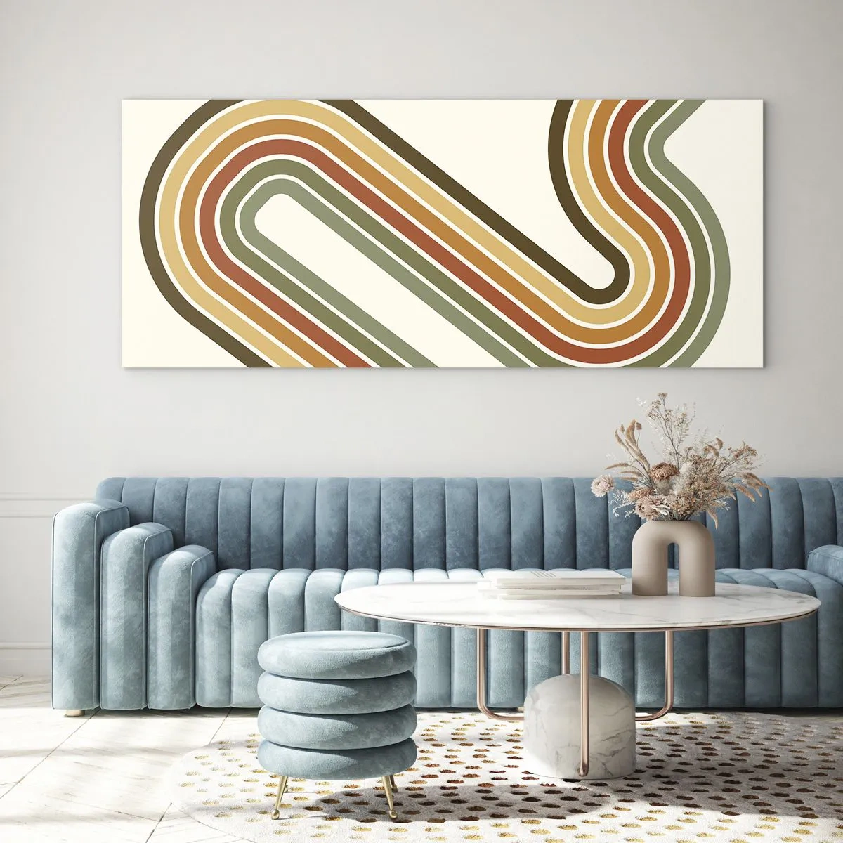 Quadro su vetro - Zig zag fino alla meta - 90x30 cm