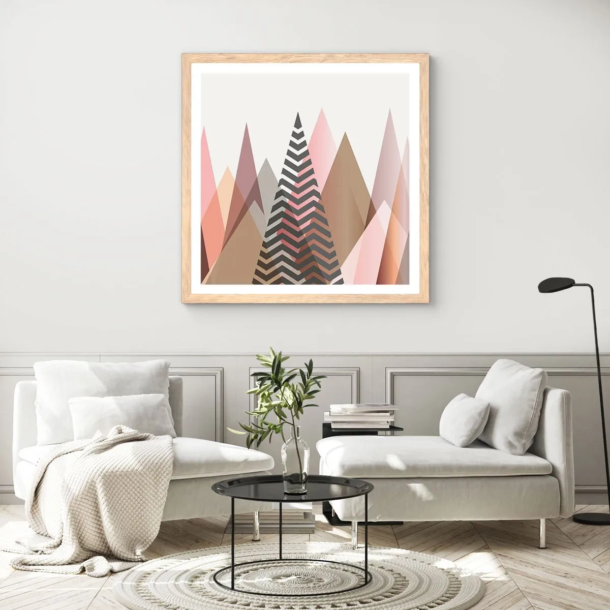 Poster in cornice rovere chiaro - Vista piramidale - 40x40 cm
