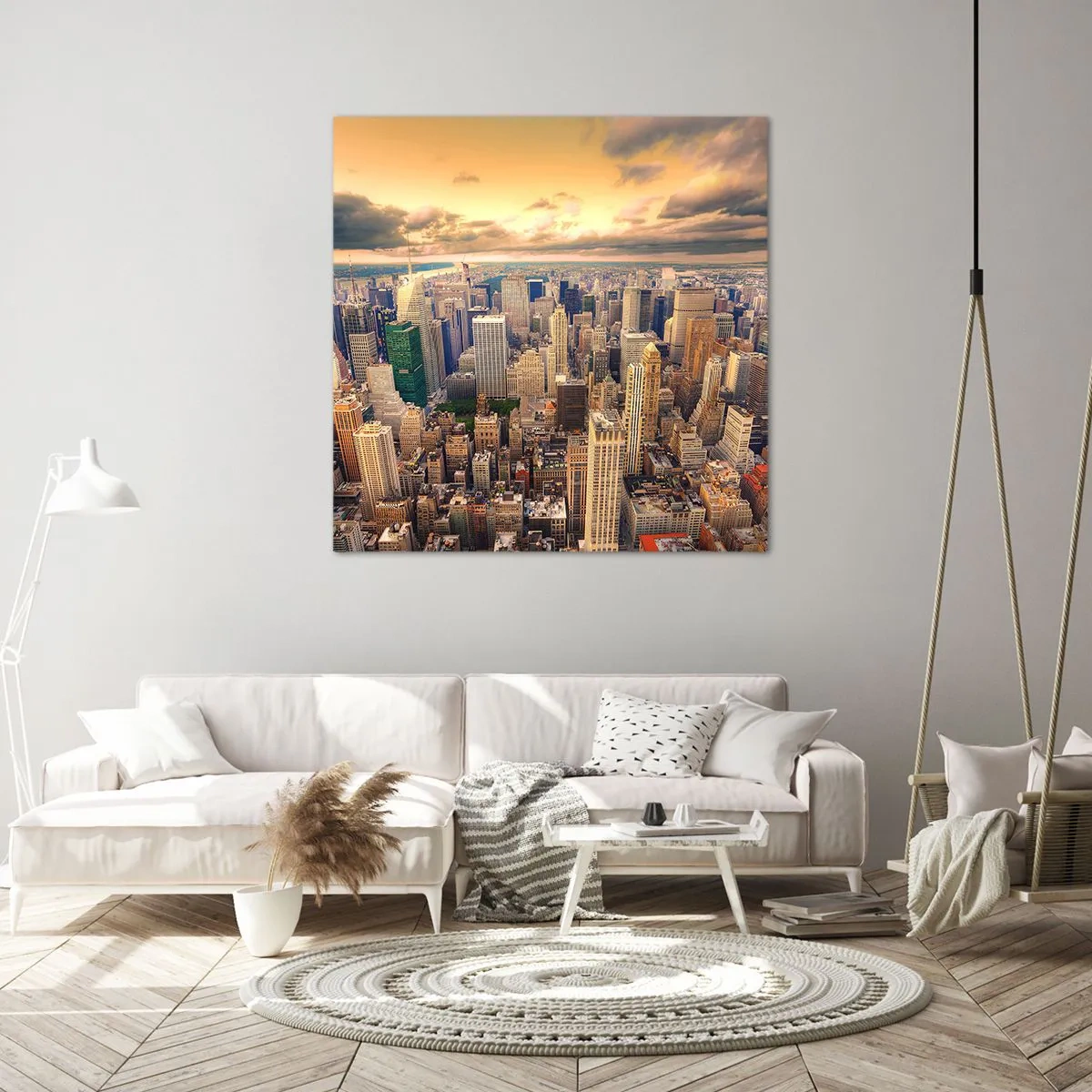 Quadro su tela - Stampe su Tela - Metropolis dorata - 60x60 cm